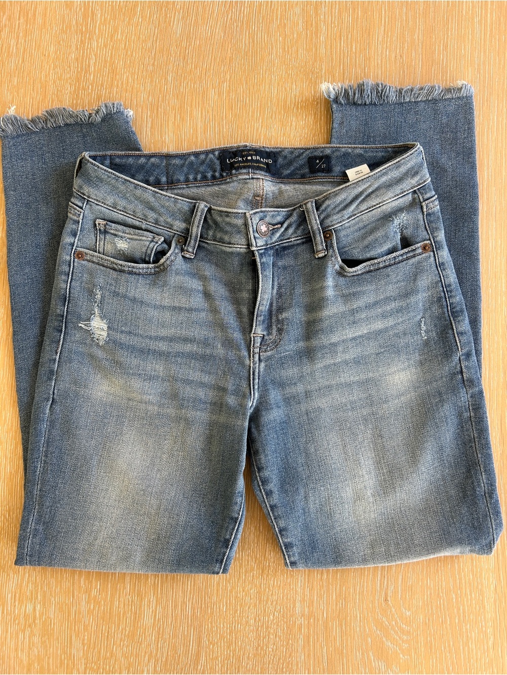 Lucky Brand Lolita Skinny Jeans Distressed Raw Hem - 4/27